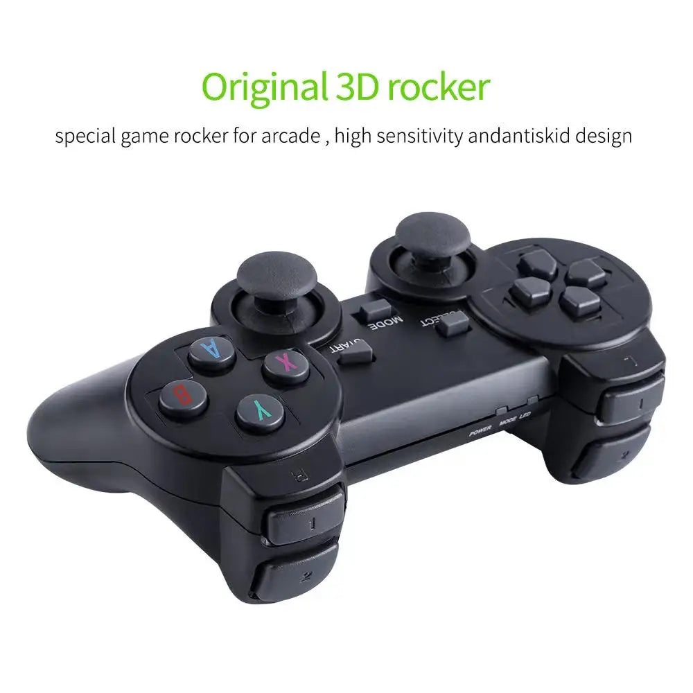Retro Video Game Console 2.4G Double Wireless Controller Game Stick 4K 10000 games 64GB