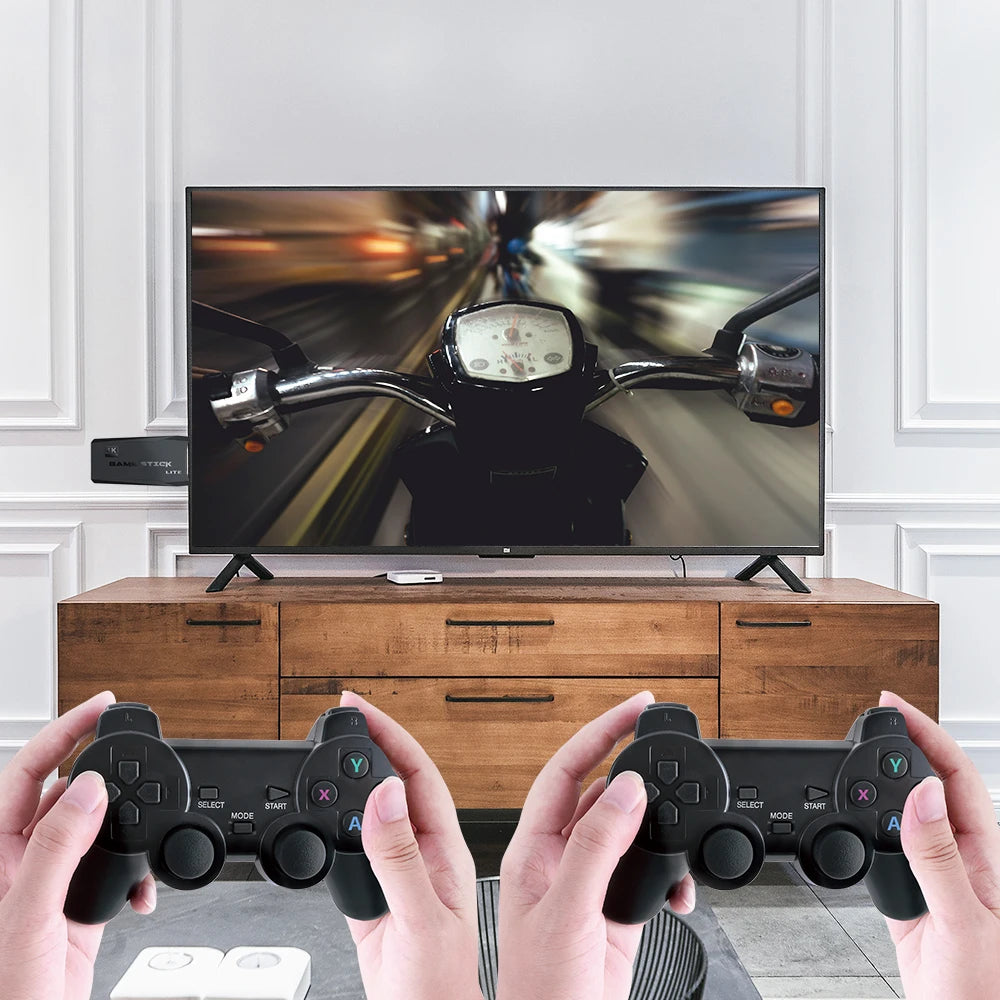 Retro Video Game Console 2.4G Double Wireless Controller Game Stick 4K 10000 games 64GB