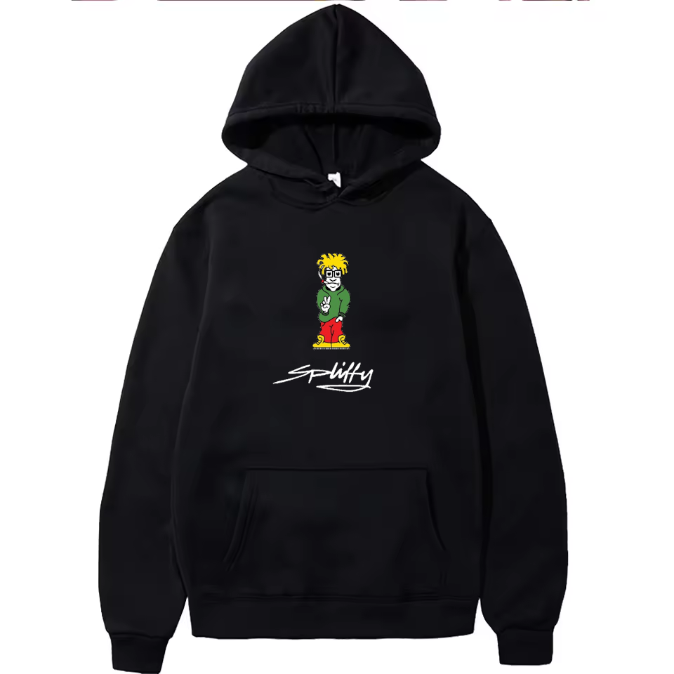 Spliffy Peace Smoke Weed Retro Rave 90s Mens Womens Hoodie
