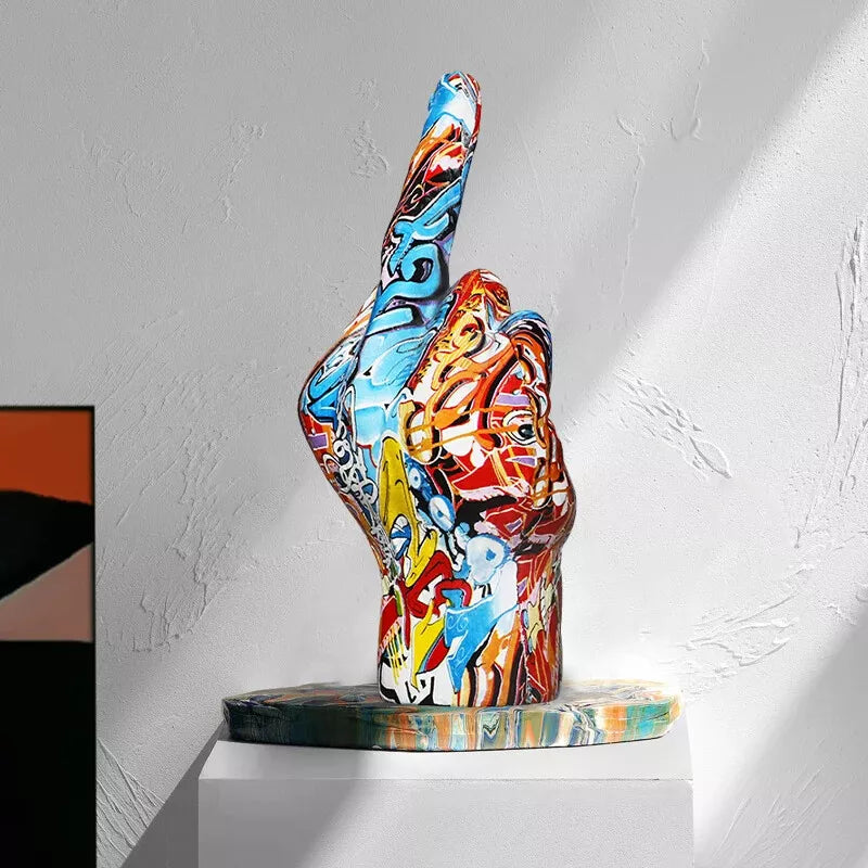 Graffiti Middle Finger Ornament Art And Crafts Resin Gesture Statue