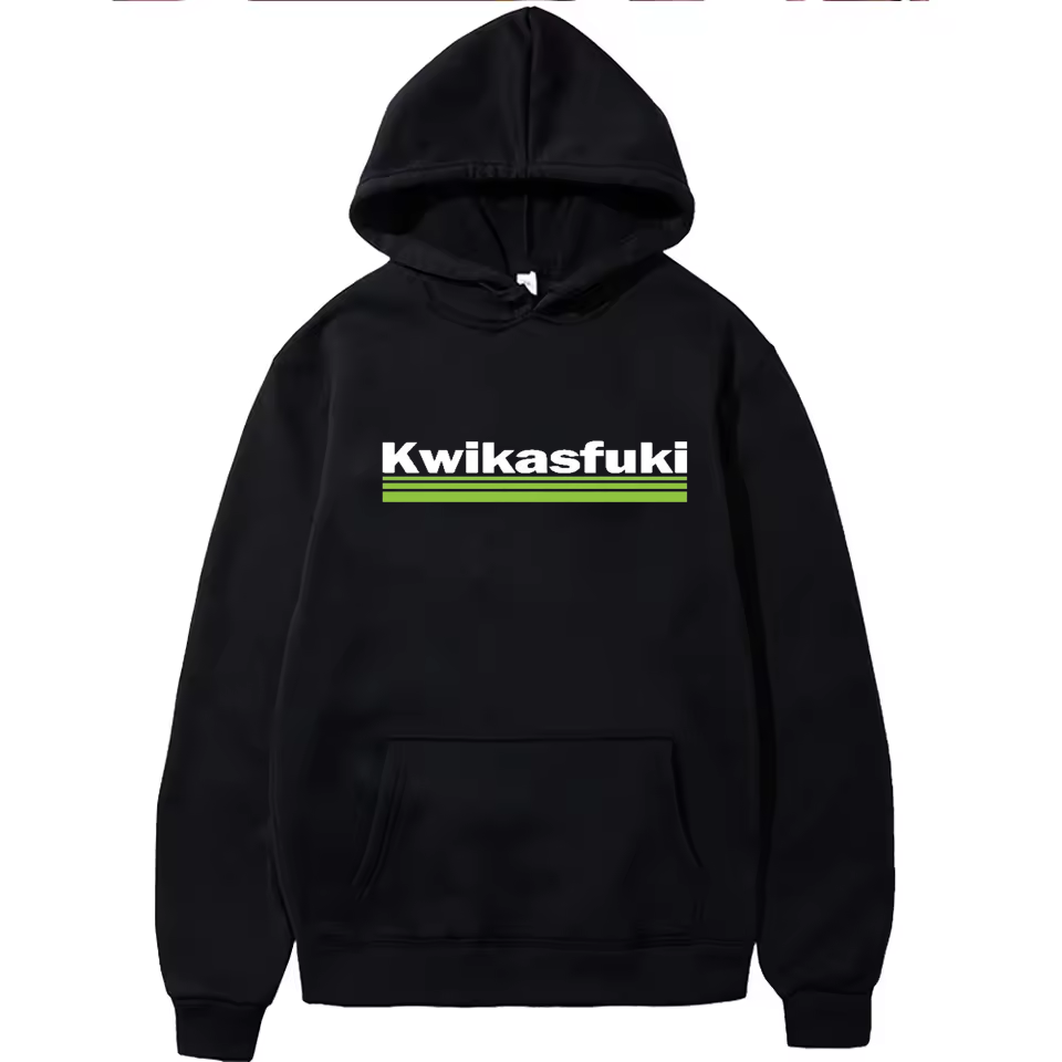 Kwikasfuki Mens Funny Biker Kawasaki Hoodie