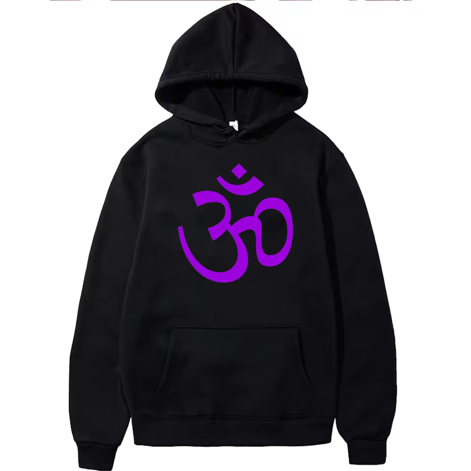Purple Om 90s Rave Hoodie Acid Trip