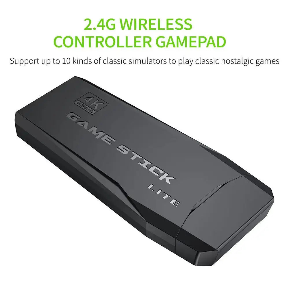 Retro Video Game Console 2.4G Double Wireless Controller Game Stick 4K 10000 games 64GB