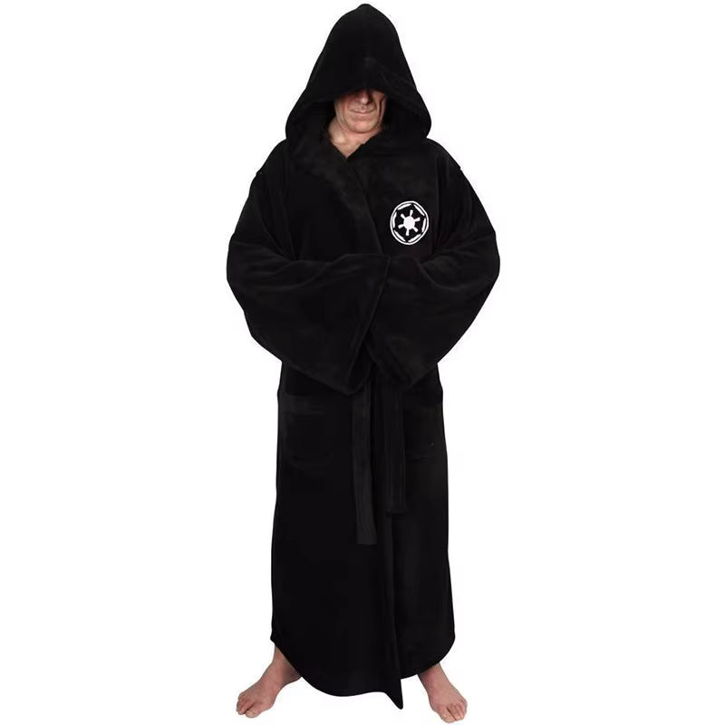 Unisex Bathrobe Jedi Sith Hooded Dressing Gown Star Wars Soft Fleece