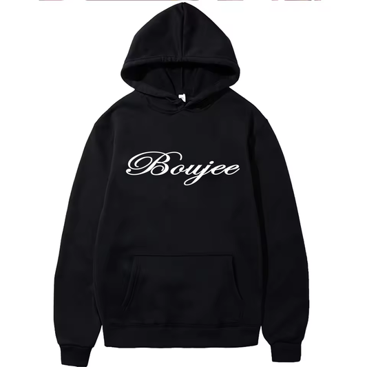 Boujee Print Hoodie Men Women Black Unisex