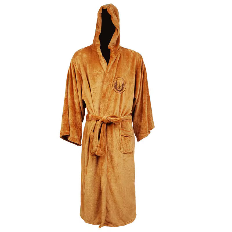 Unisex Bathrobe Jedi Sith Hooded Dressing Gown Star Wars Soft Fleece