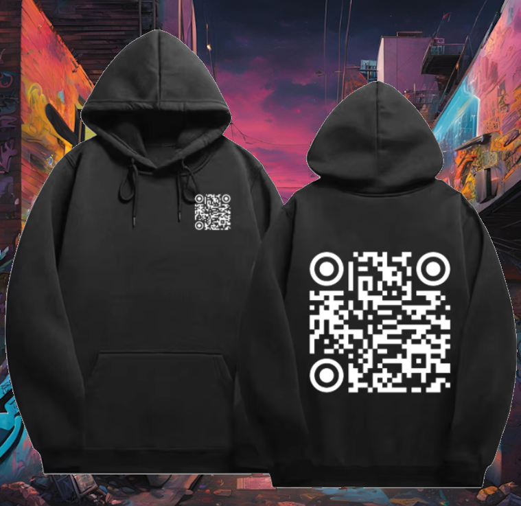 Funny QR Code Joke Hoodie You're A Cunt Novelty Black Unisex