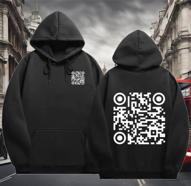 Funny QR Code Joke Hoodie You're A Cunt Novelty Black Unisex