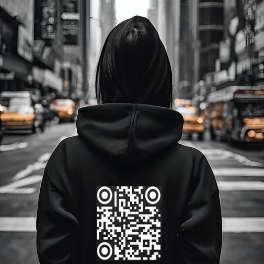 Funny QR Code Joke Hoodie You're A Cunt Novelty Black Unisex