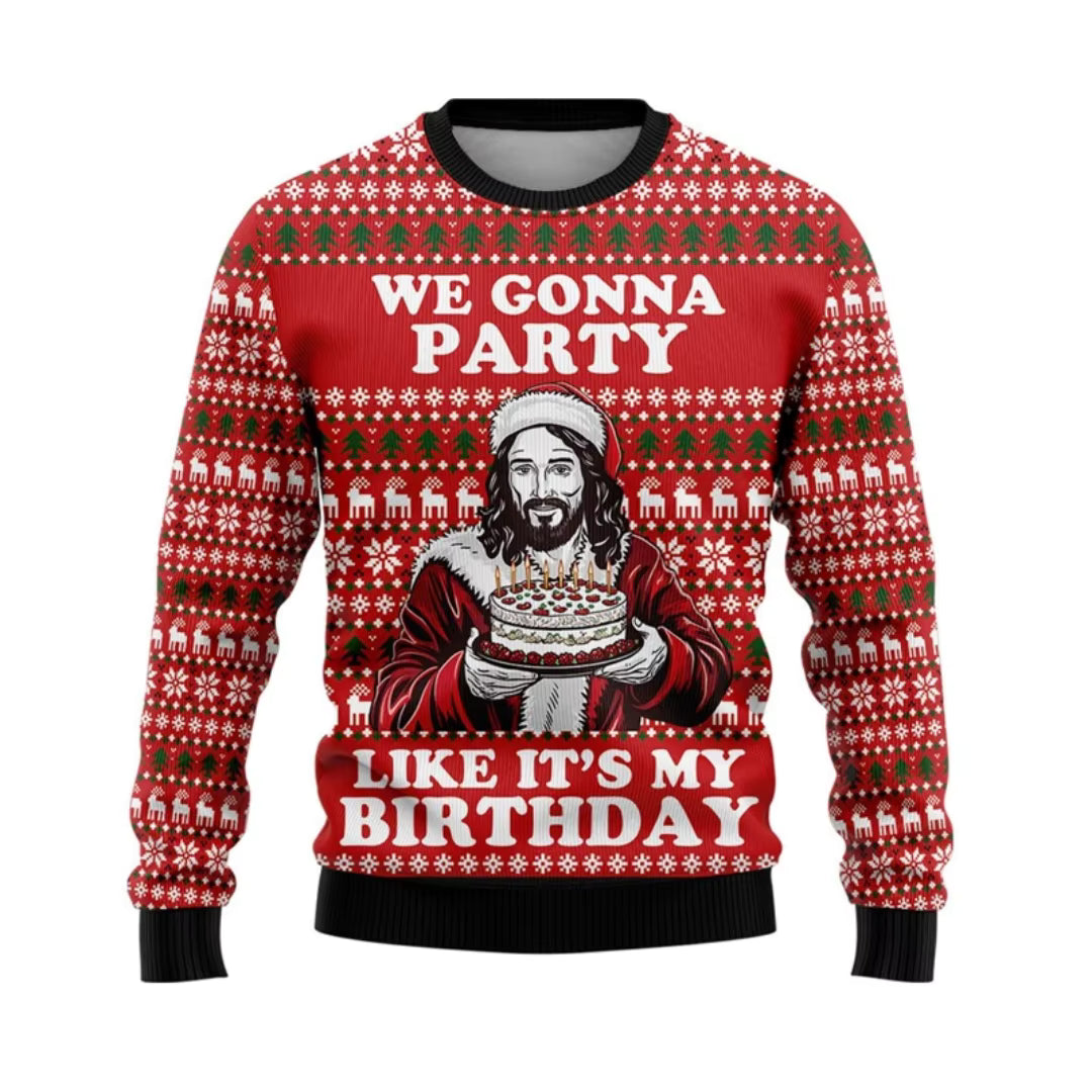 Funny Christmas Jesus Santa Claus Graphic Sweatshirt Jumper