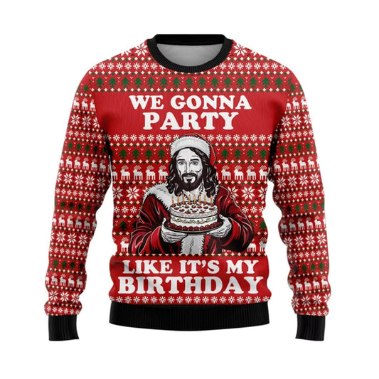 Funny Christmas Jesus Santa Claus Graphic Sweatshirt Jumper