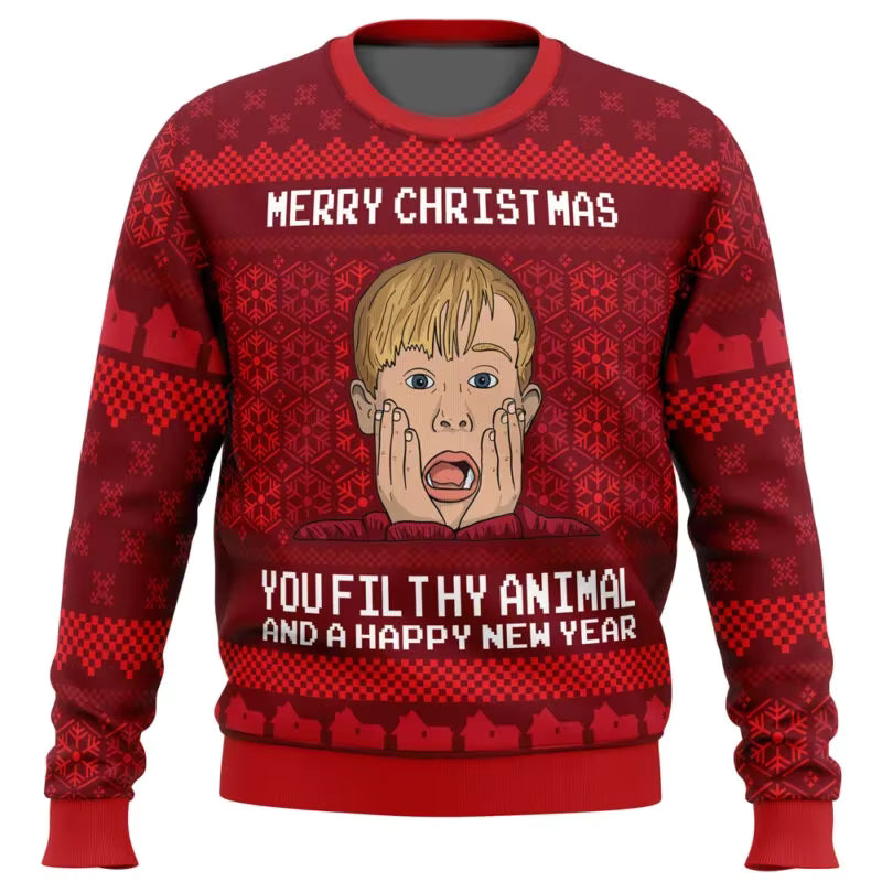 Funny Home Alone Merry Christmas Sweater Ugly Jumper
