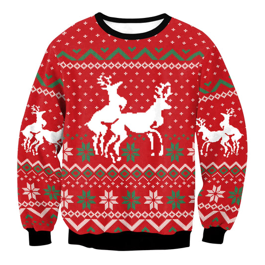 Funny Christmas Jumper Rude Reindeer Xmas Adult Party Fun