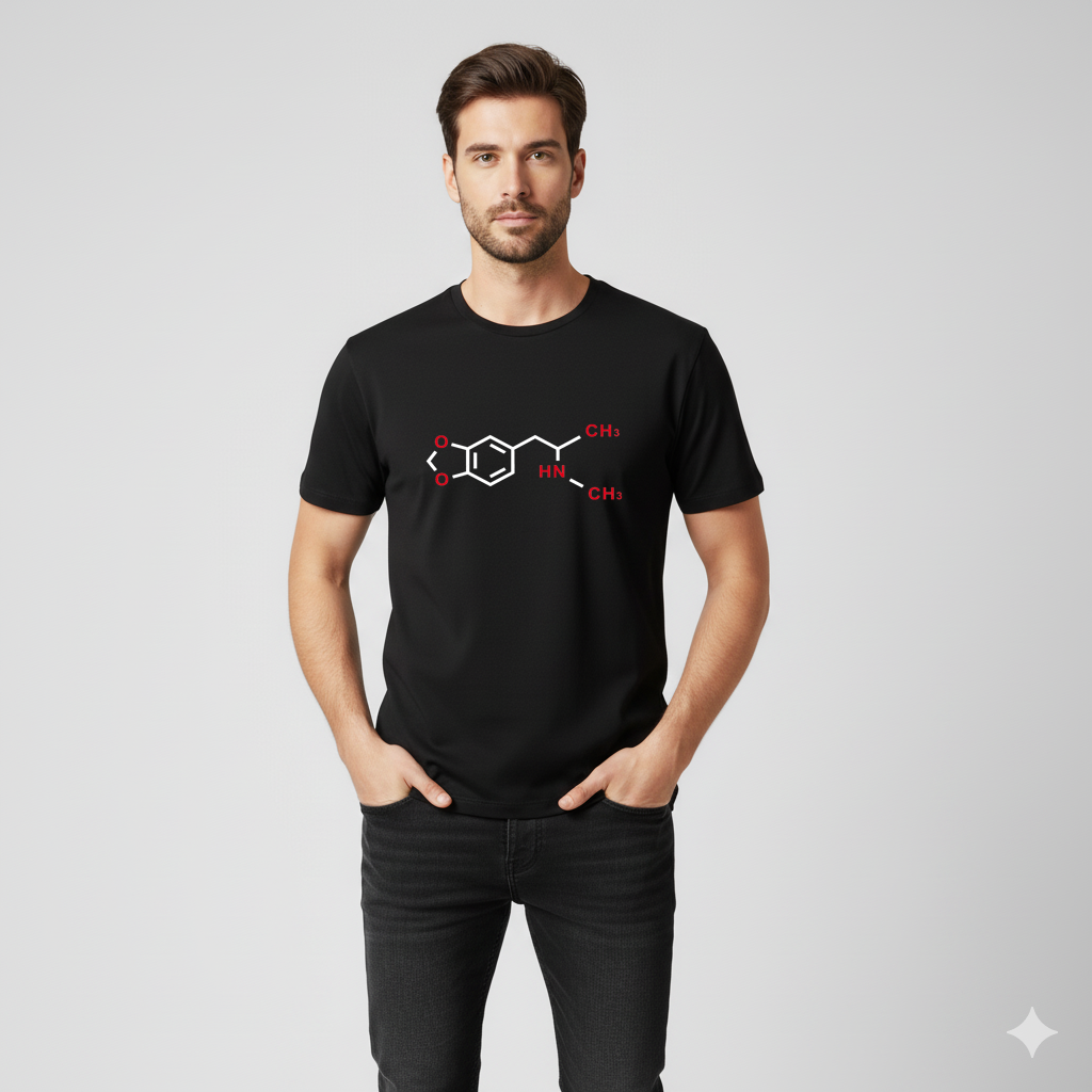 Ecstasy MDMA Skeletal Structure T Shirt