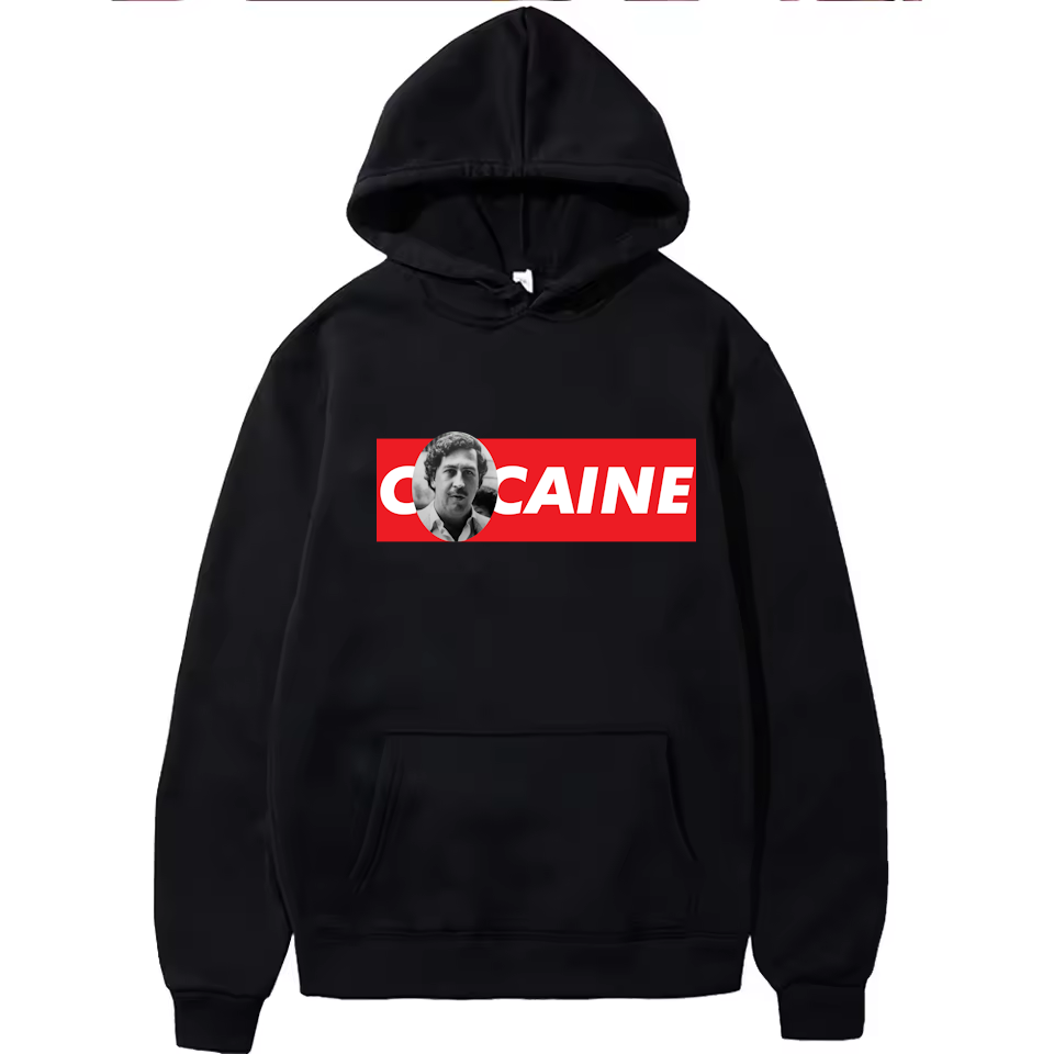 Funny Supreme Style Pablo Escobar Cocaine Print Hoodie Narcos