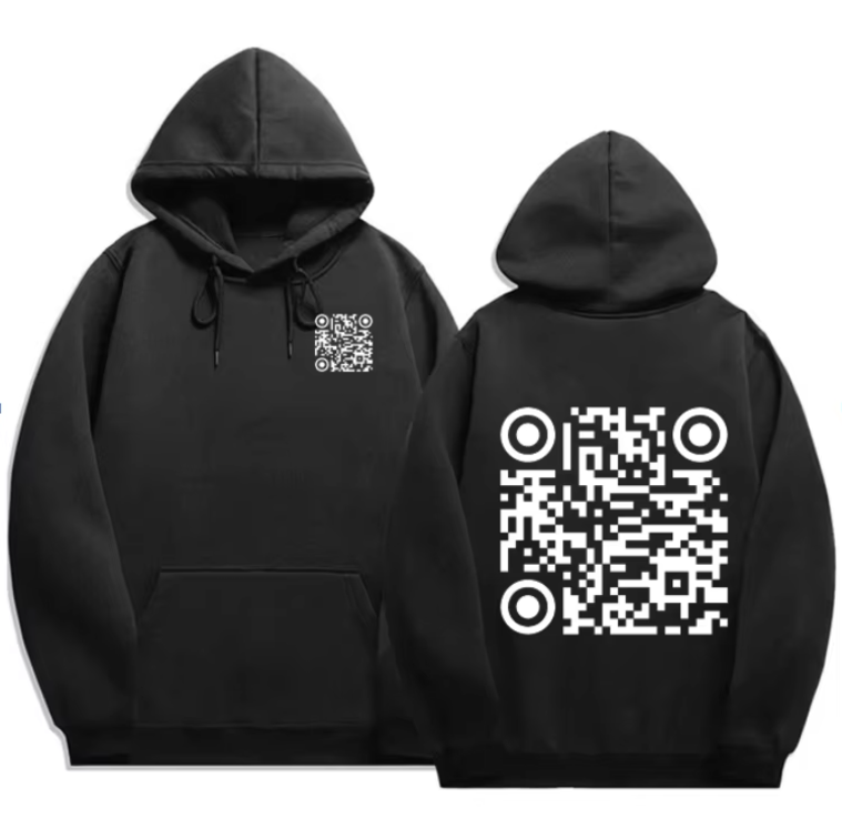 Funny QR Code Joke Hoodie You're A Cunt Novelty Black Unisex