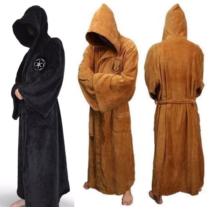 Unisex Bathrobe Jedi Sith Hooded Dressing Gown Star Wars Soft Fleece