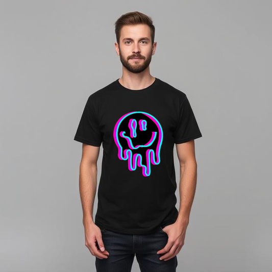 Melting Trippy Smiling Face Acid LSD Trip Men's Womens T Shirt