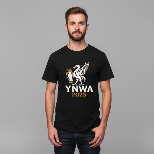 Adults Liverpool Premier League Champions Winners 2025 YNWA T-Shirt LFC Unisex